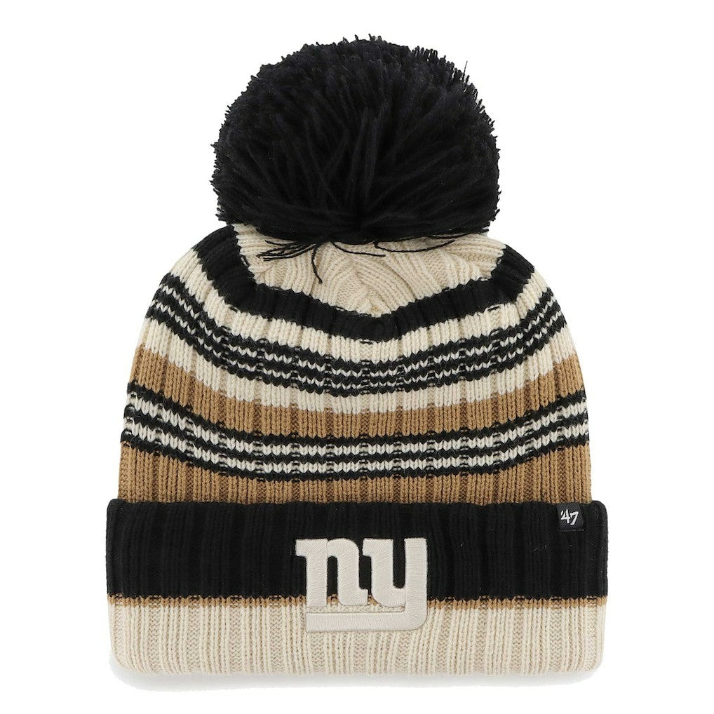 New York Giants '47 Women's Barista Cuffed Knit Hat with Pom - Natural - 47 brand