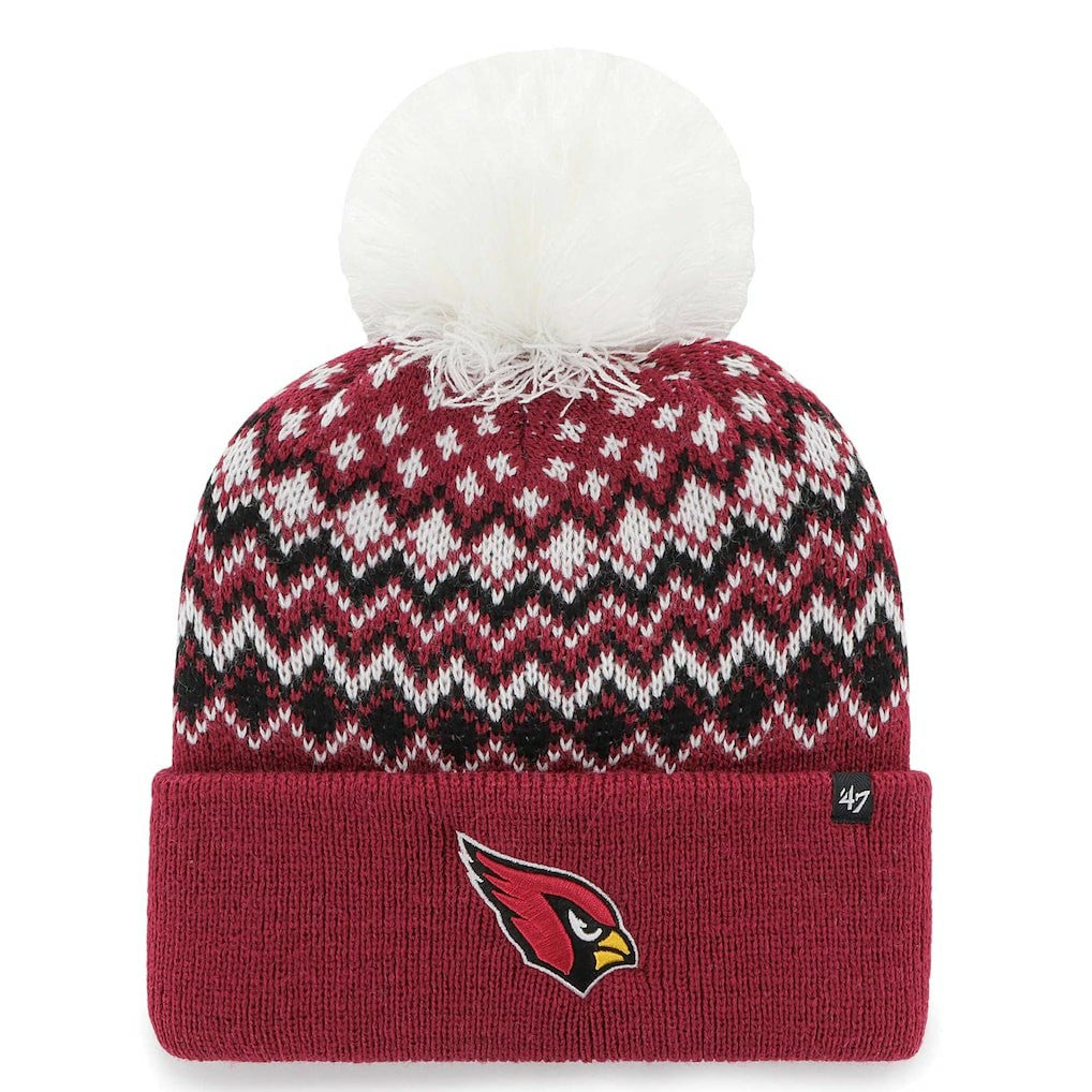 Arizona Cardinals '47 Women's Elsa Cuffed Knit Hat with Pom - Cardinal - 47 brand
