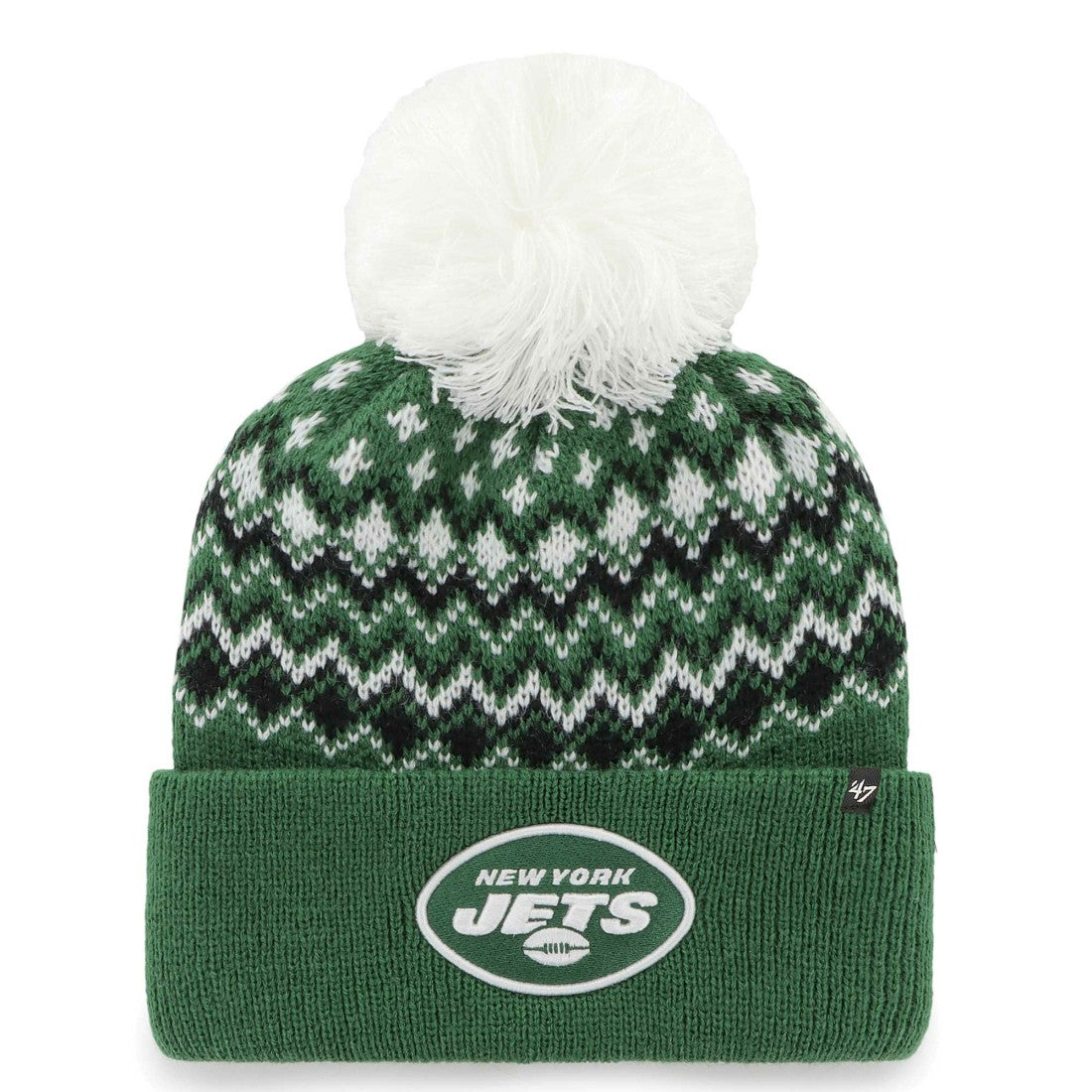 New York Jets '47 Women's Elsa Cuffed Knit Hat with Pom - Green - 47 brand