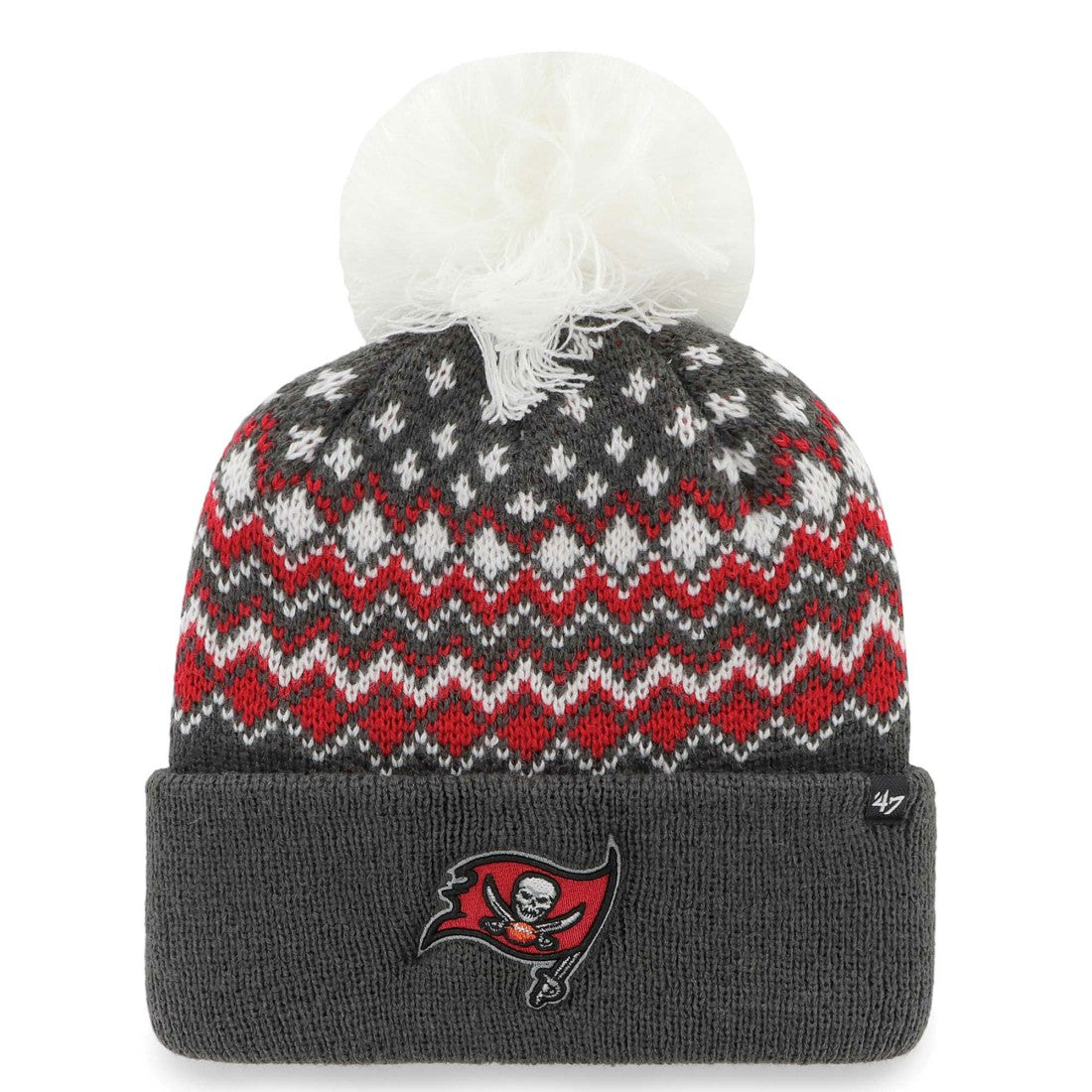 Tampa Bay Buccaneers '47 Women's Elsa Cuffed Knit Hat with Pom - Pewter - 47 brand