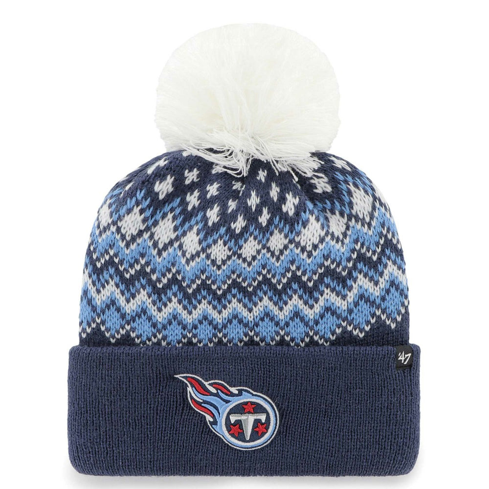 Tennessee Titans '47 Women's Elsa Cuffed Knit Hat with Pom - Navy - 47 brand