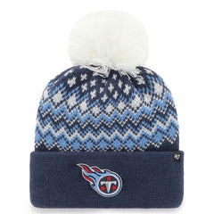 Tennessee Titans '47 Women's Elsa Cuffed Knit Hat with Pom - Navy - 47 brand