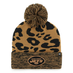 New York Jets '47 Women's Rosette Cuffed Knit Hat with Pom - Brown - 47 brand