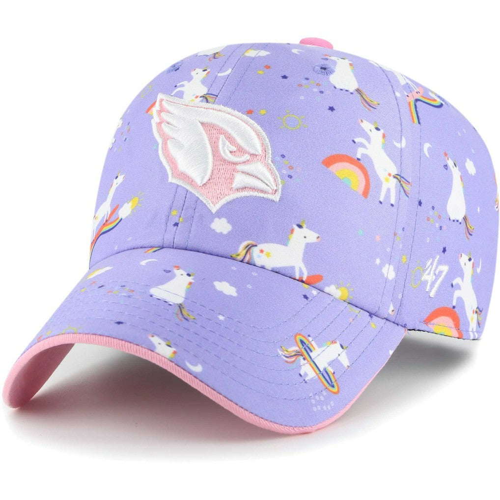 Arizona Cardinals '47 Girls Preschool Unicorn Clean Up Adjustable Hat - Lavender - 47 brand