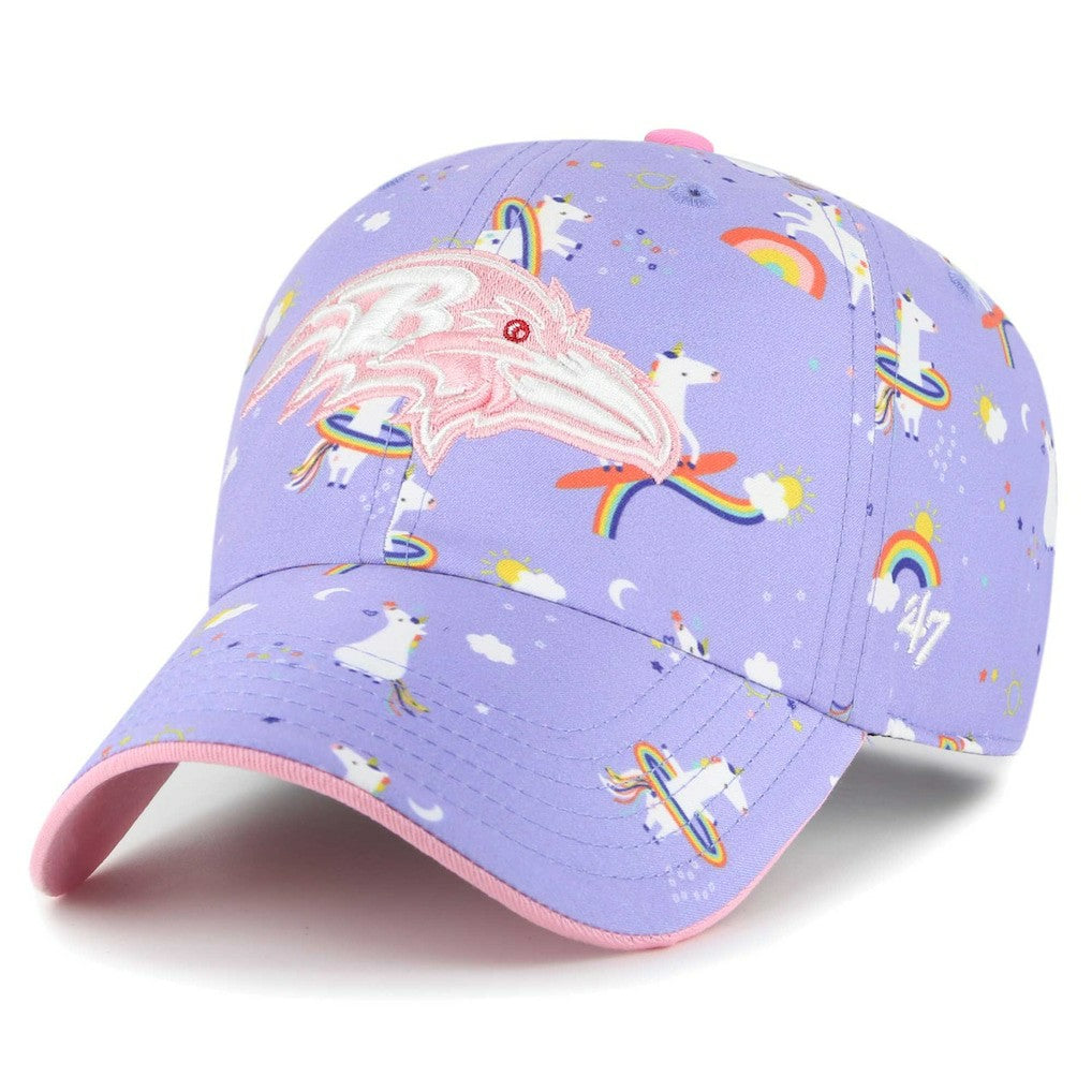 Baltimore Ravens '47 Girls Preschool Unicorn Clean Up Adjustable Hat - Lavender - 47 brand