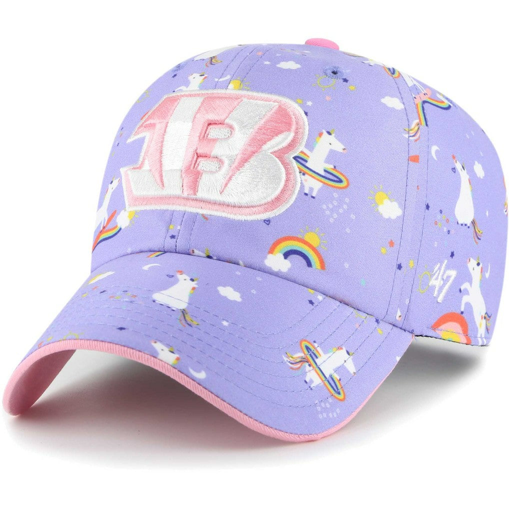 Cincinnati Bengals '47 Girls Preschool Unicorn Clean Up Adjustable Hat - Lavender - 47 brand