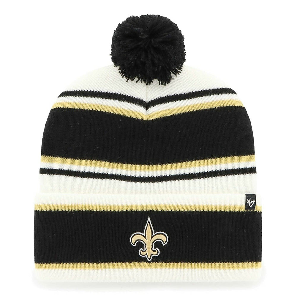New Orleans Saints '47 Youth Stripling Cuffed Knit Hat with Pom - White - 47 brand