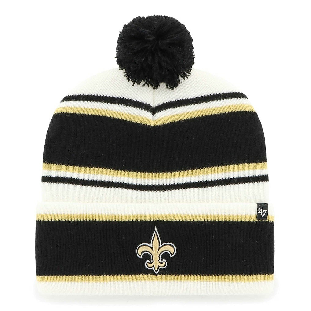 New Orleans Saints '47 Youth Stripling Cuffed Knit Hat with Pom - White - 47 brand