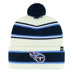 Tennessee Titans '47 Youth Stripling Cuffed Knit Hat with Pom - White - 47 brand