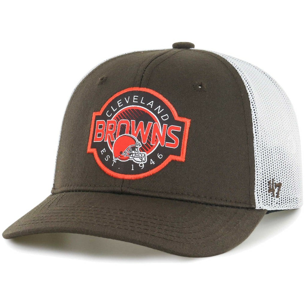 Cleveland Browns '47 Youth Scramble Adjustable Trucker Hat - Brown/White - 47 brand