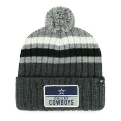 Dallas Cowboys '47 Stack Cuffed Knit Hat with Pom - Gray - 47 brand