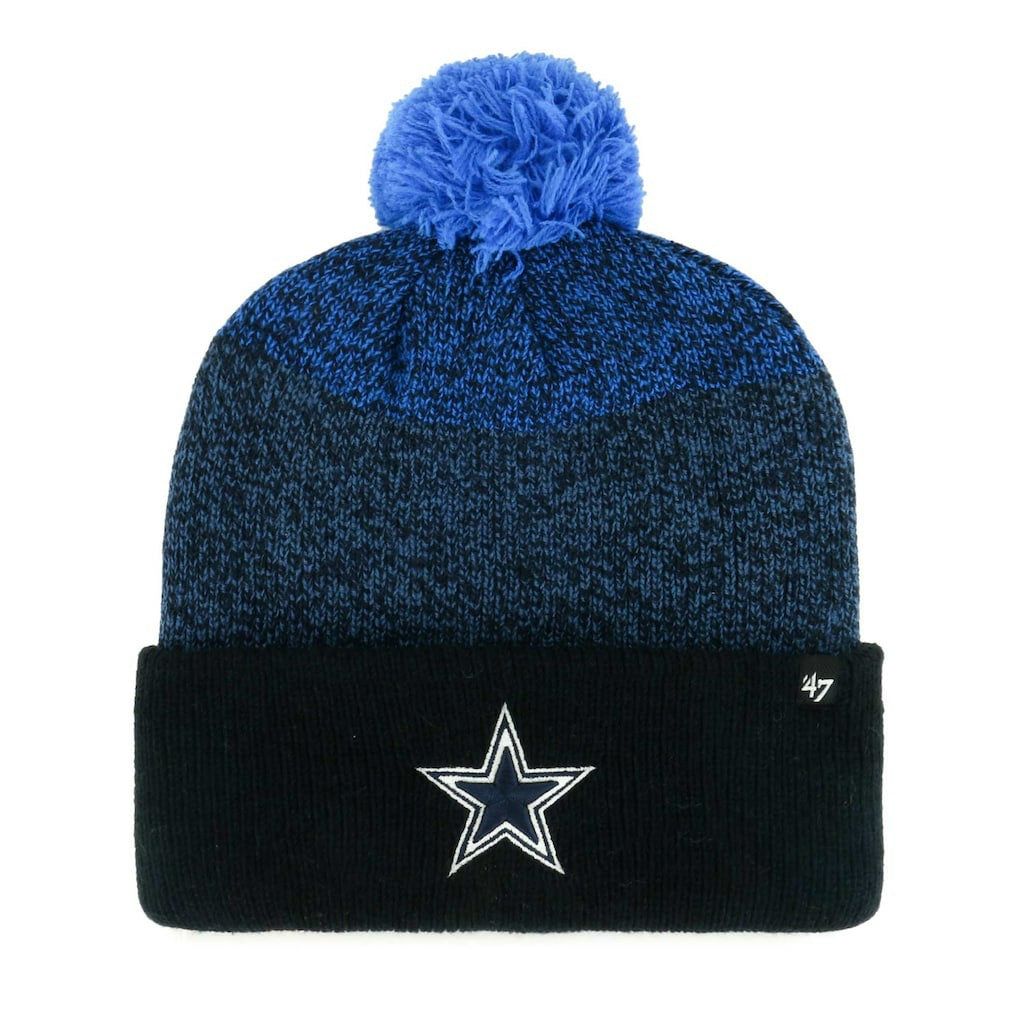 Dallas Cowboys '47 Dark Freeze Cuffed Knit Hat with Pom - Navy - 47 brand