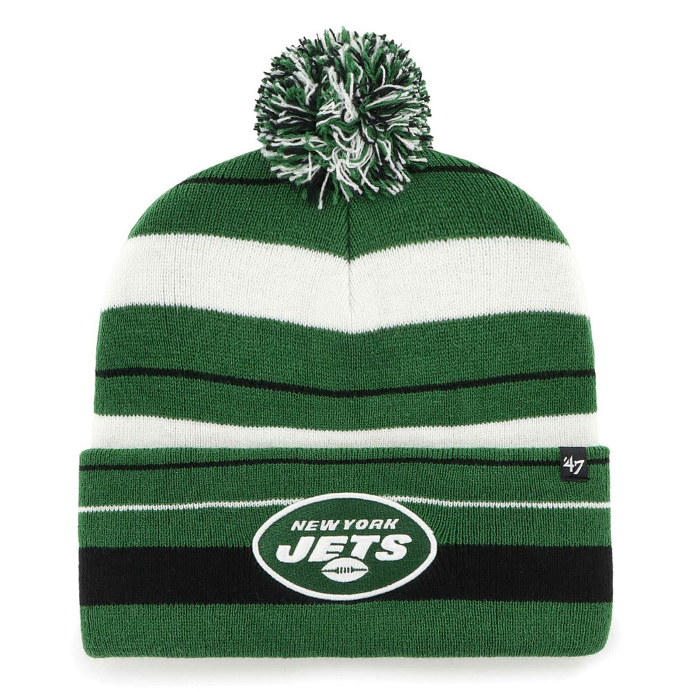New York Jets '47 Powerline Cuffed Knit Hat with Pom - Green - 47 brand
