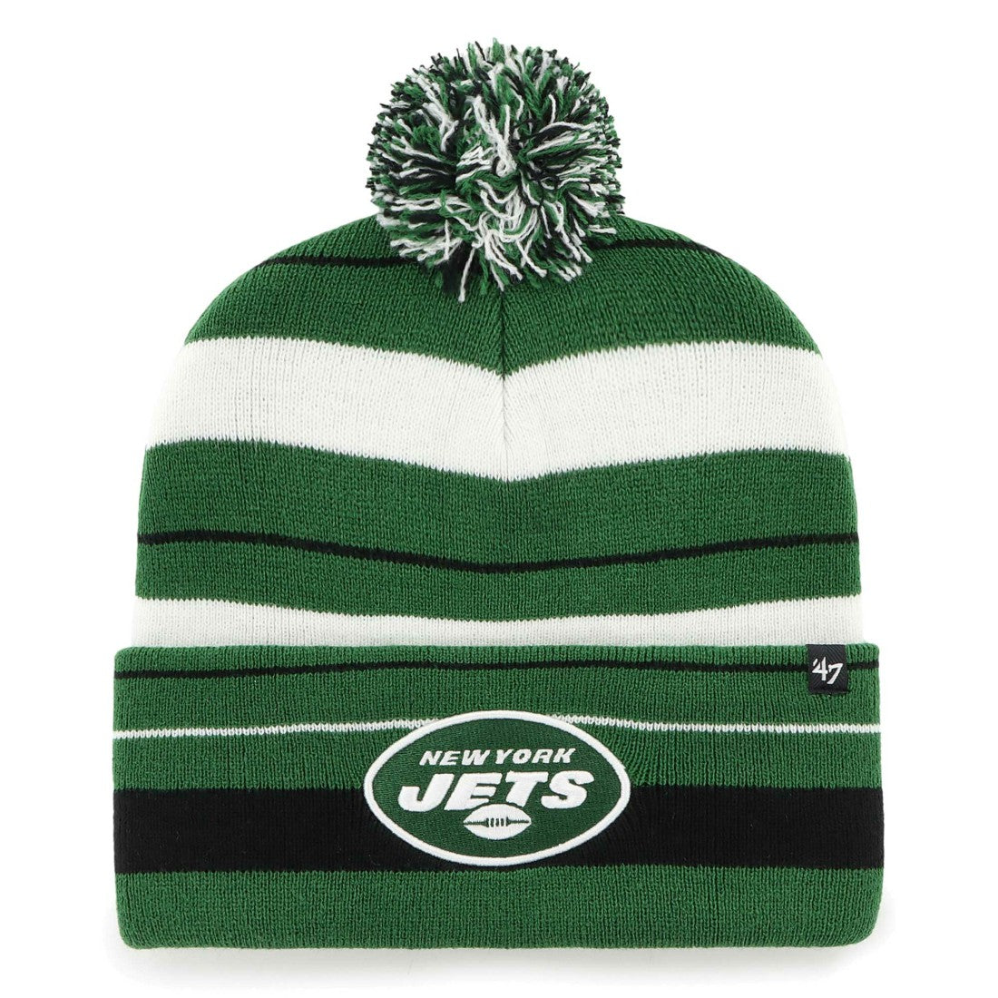 New York Jets '47 Powerline Cuffed Knit Hat with Pom - Green - 47 brand