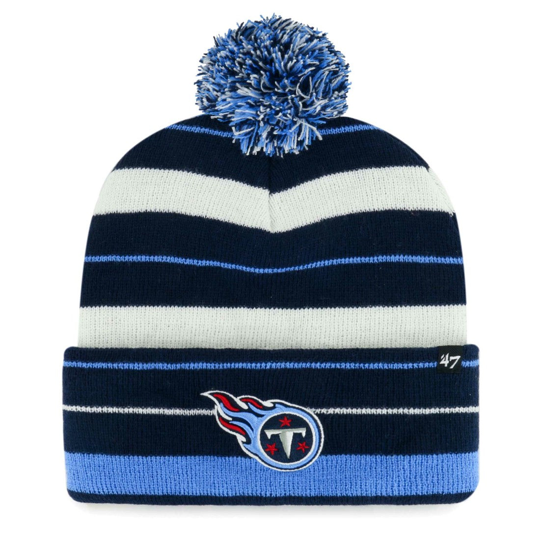 Tennessee Titans '47 Powerline Cuffed Knit Hat with Pom - Navy - 47 brand