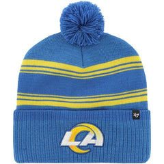 Los Angeles Rams '47 Fadeout Cuffed Knit Hat with Pom - Royal - 47 brand