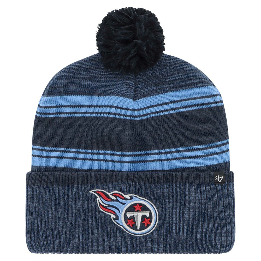 Tennessee Titans '47 Fadeout Cuffed Knit Hat with Pom - Navy - 47 brand