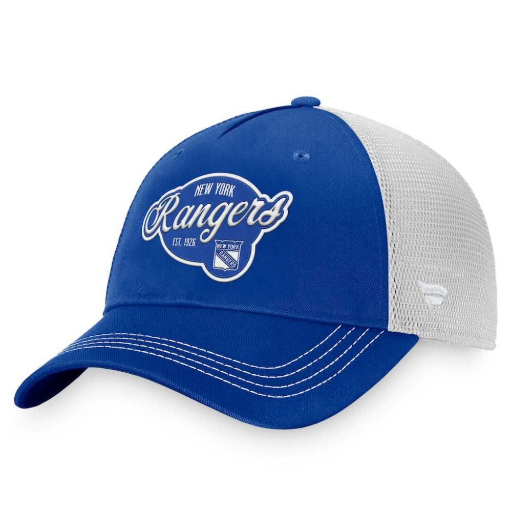 New York Rangers Fanatics Women's Fundamental Trucker Adjustable Hat - Navy/White | Fanatics sale
