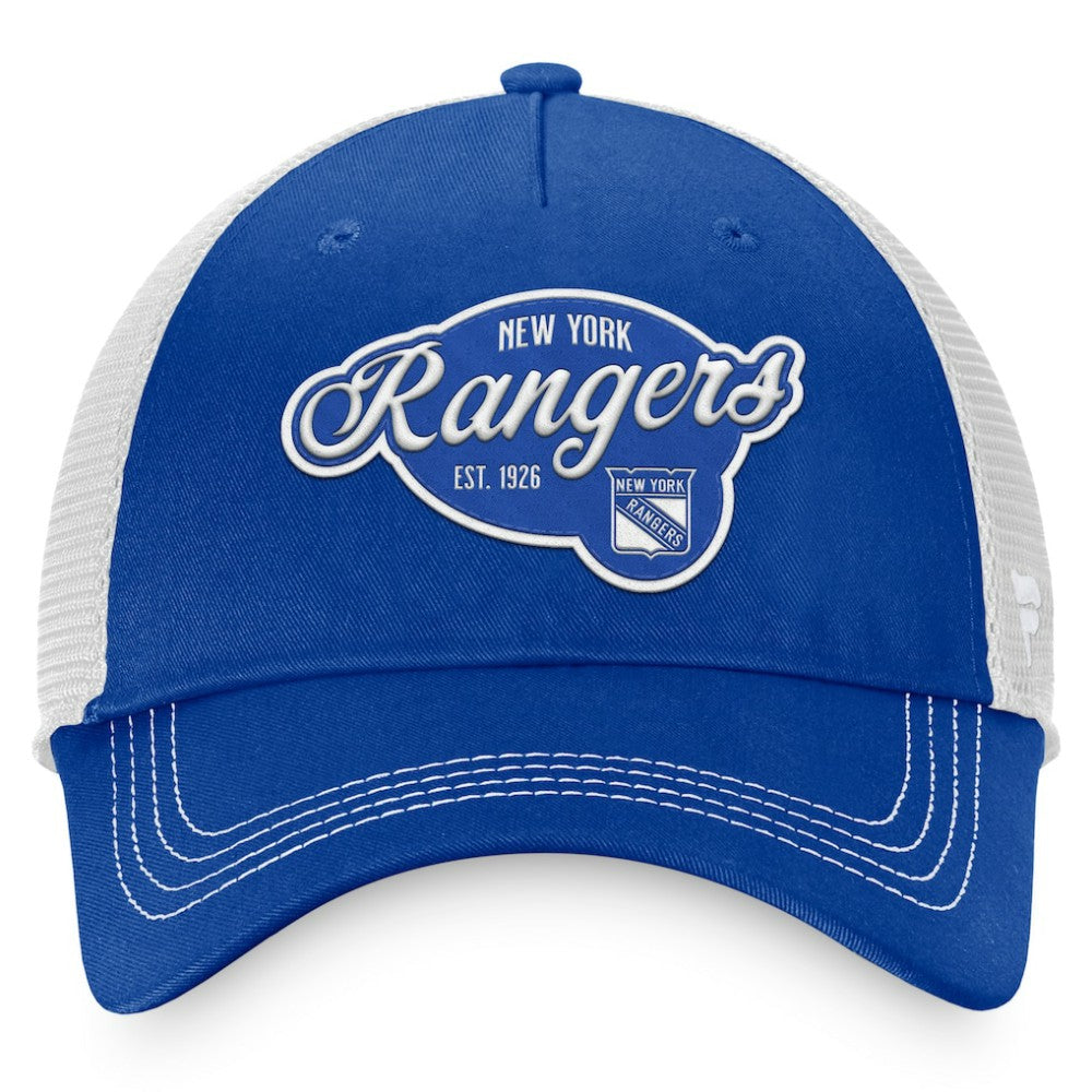 New York Rangers Fanatics Women's Fundamental Trucker Adjustable Hat - Navy/White | Fanatics sale