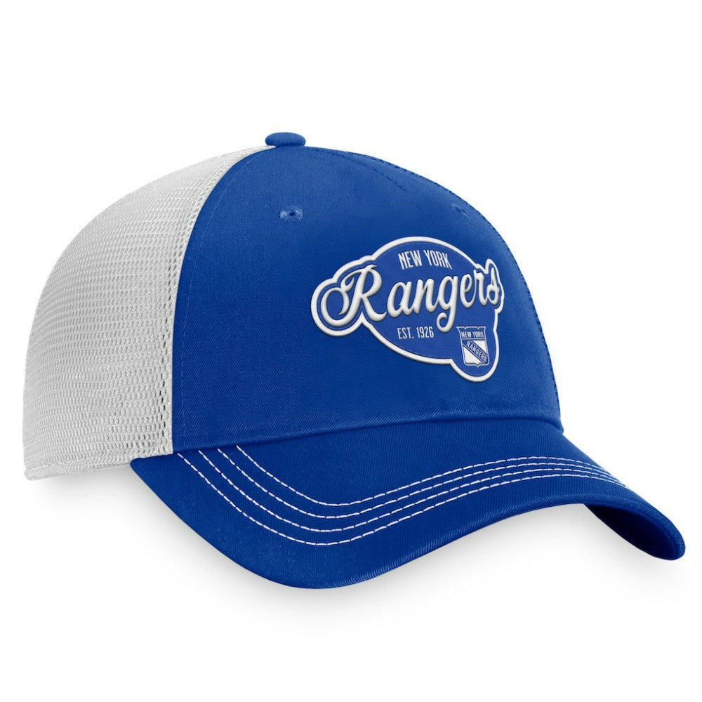 New York Rangers Fanatics Women's Fundamental Trucker Adjustable Hat - Navy/White | Fanatics sale