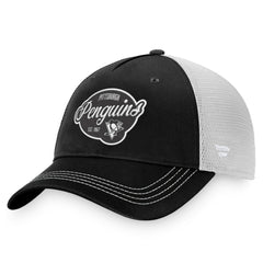 Pittsburgh Penguins Fanatics Women's Fundamental Trucker Adjustable Hat - Black/White | Fanatics Lifestyle