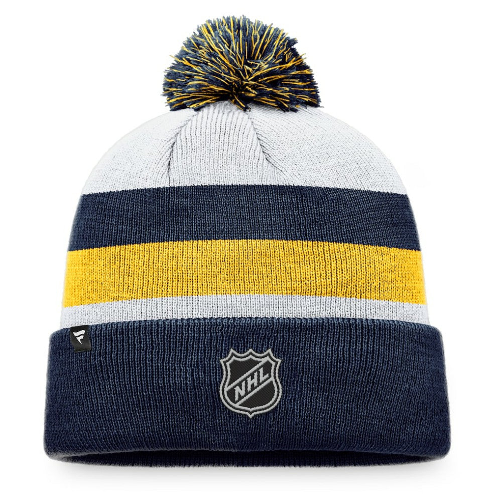 St. Louis Blues Fanatics Fundamental Cuffed Knit Hat with Pom - Navy/Gold | Fanatics sale