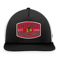 Chicago Blackhawks Fanatics Foam Front Patch Trucker Snapback Hat - Black/White | Fanatics discount