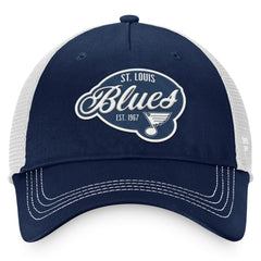 St. Louis Blues Fanatics Women's Fundamental Trucker Adjustable Hat - Navy/White | Fanatics online