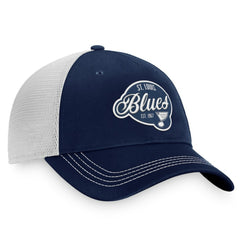 St. Louis Blues Fanatics Women's Fundamental Trucker Adjustable Hat - Navy/White | Fanatics online