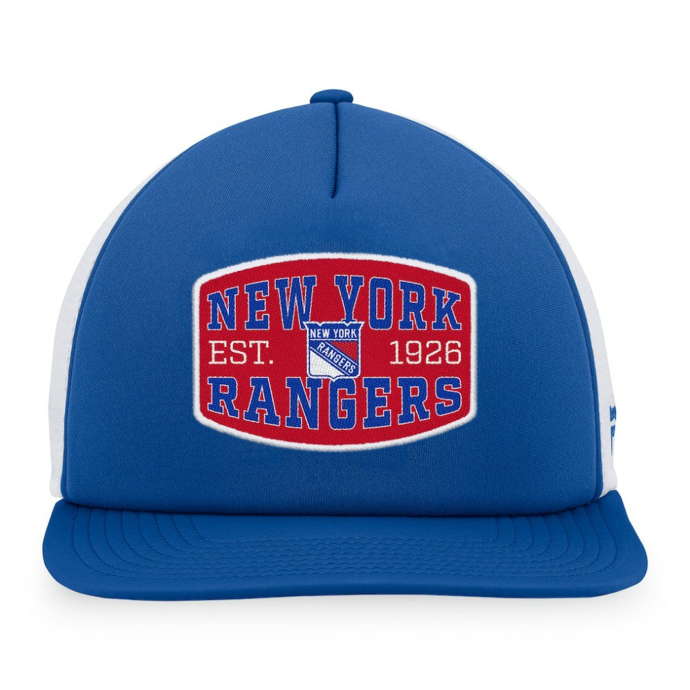 New York Rangers Fanatics Foam Front Patch Trucker Snapback Hat - Navy/White | Fanatics sale