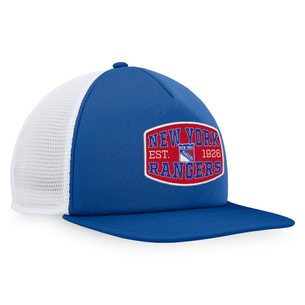 New York Rangers Fanatics Foam Front Patch Trucker Snapback Hat - Navy/White | Fanatics sale