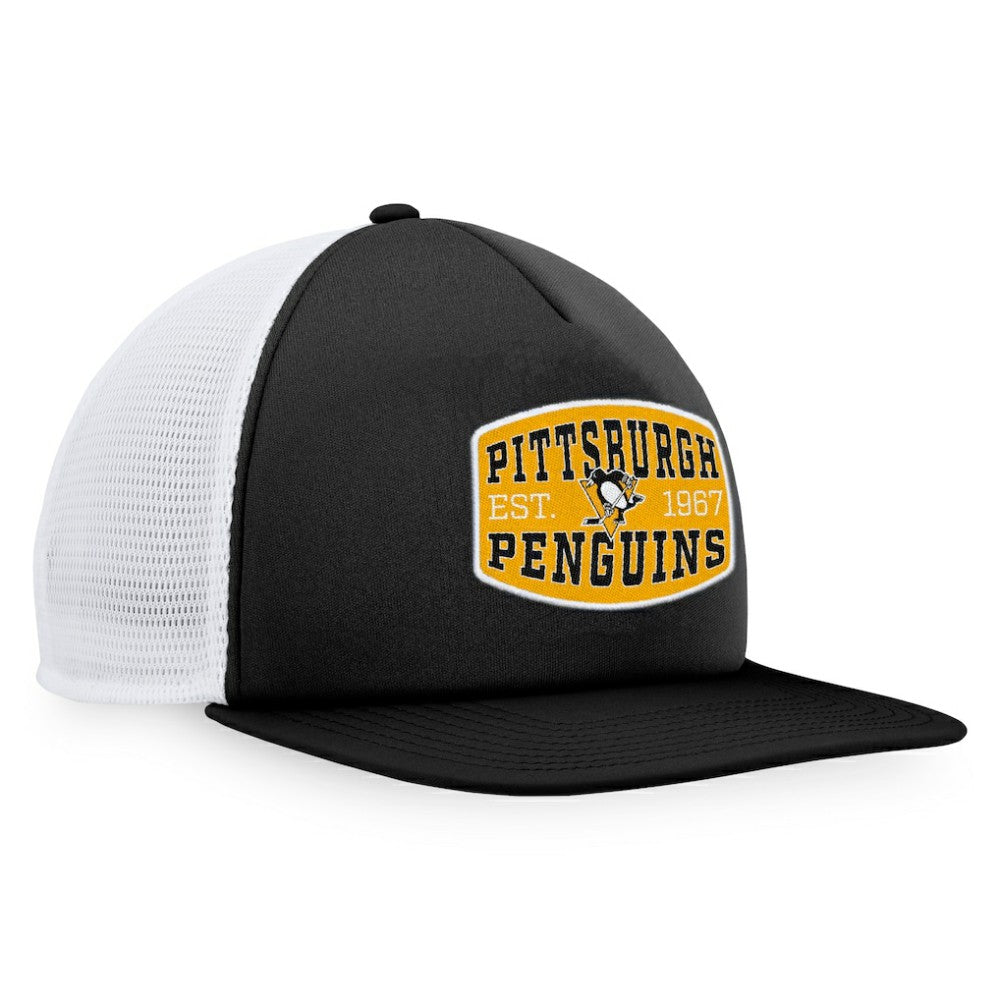 Pittsburgh Penguins Fanatics Foam Front Patch Trucker Snapback Hat - Black/White | Fanatics on sale