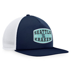 Seattle Kraken Fanatics Foam Front Patch Trucker Snapback Hat - Deep Sea Blue/White | Fanatics discount