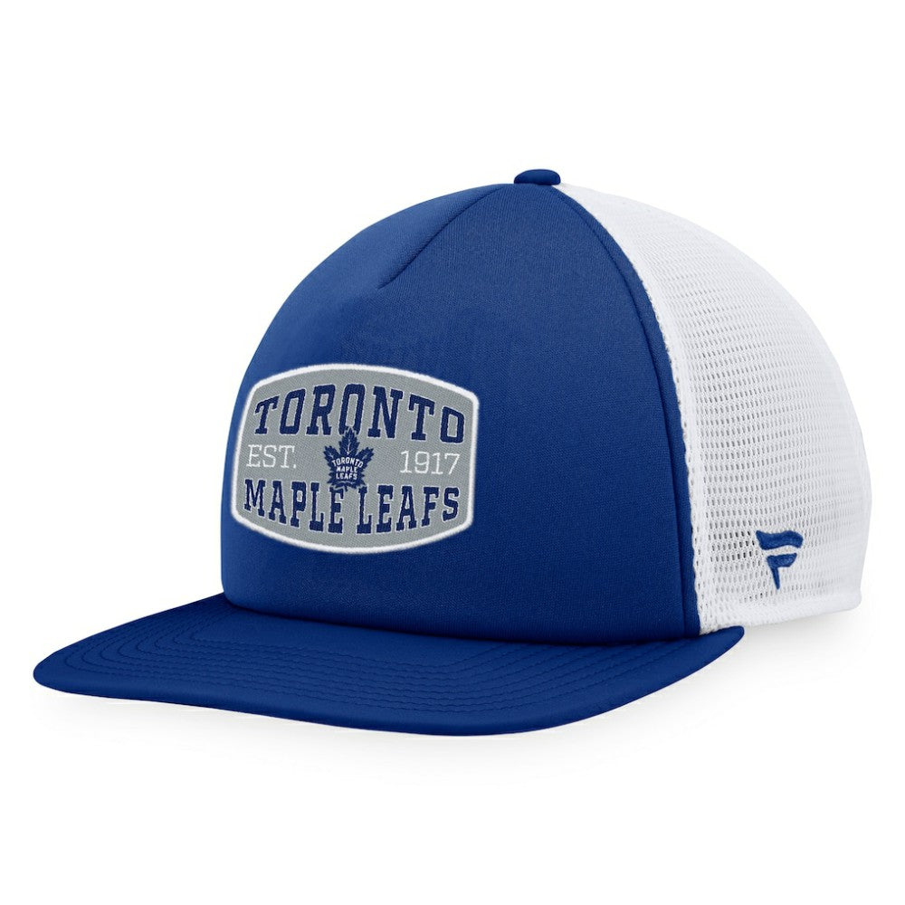 Toronto Maple Leafs Fanatics Foam Front Patch Trucker Snapback Hat - Blue/White | Fanatics Lifestyle