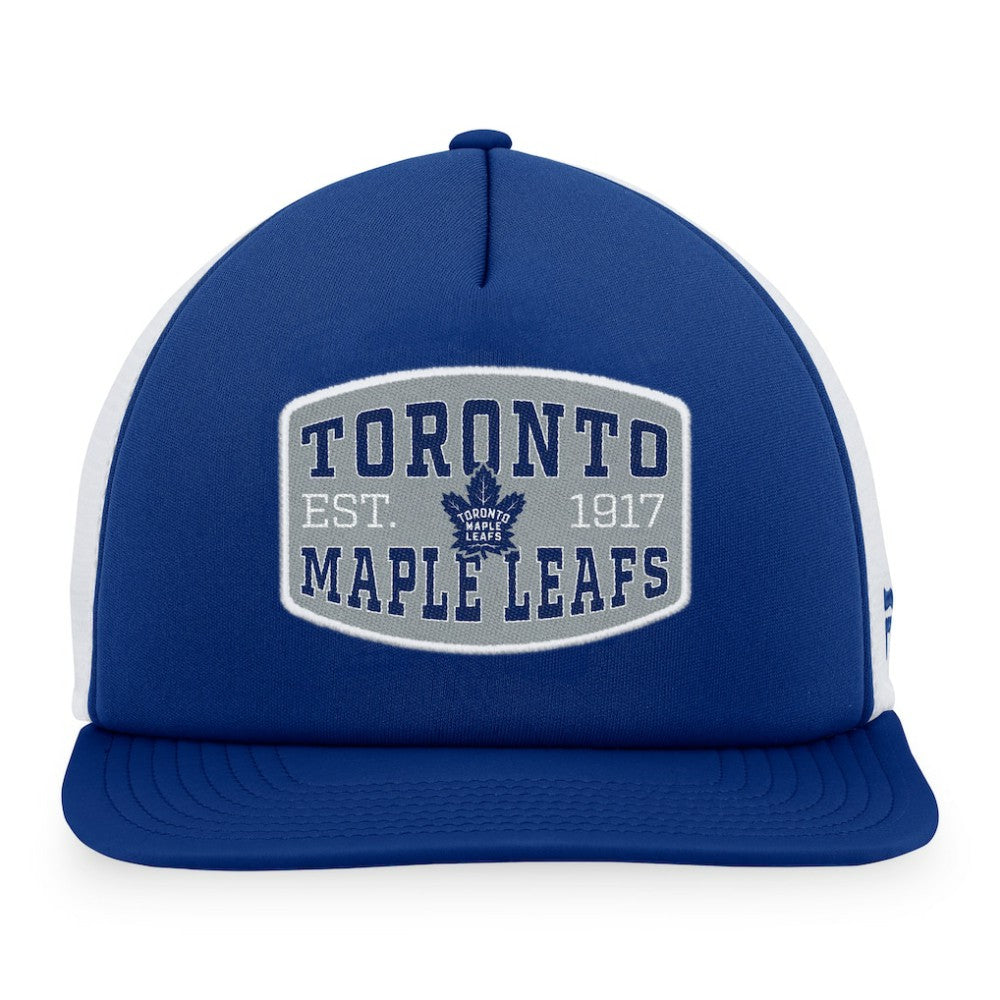Toronto Maple Leafs Fanatics Foam Front Patch Trucker Snapback Hat - Blue/White | Fanatics Lifestyle