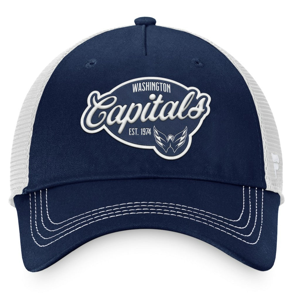 Washington Capitals Fanatics Women's Fundamental Trucker Adjustable Hat - Navy/White | Fanatics Clearance