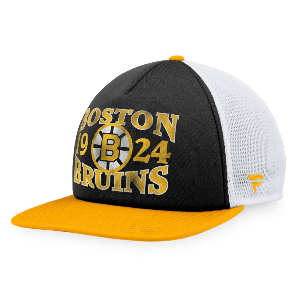 Boston Bruins Fanatics Heritage Vintage Foam Front Trucker Snapback Hat - Black/Gold | Fanatics Lifestyle
