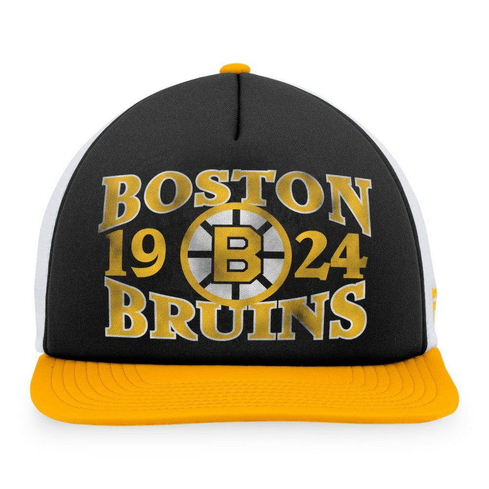 Boston Bruins Fanatics Heritage Vintage Foam Front Trucker Snapback Hat - Black/Gold | Fanatics Lifestyle