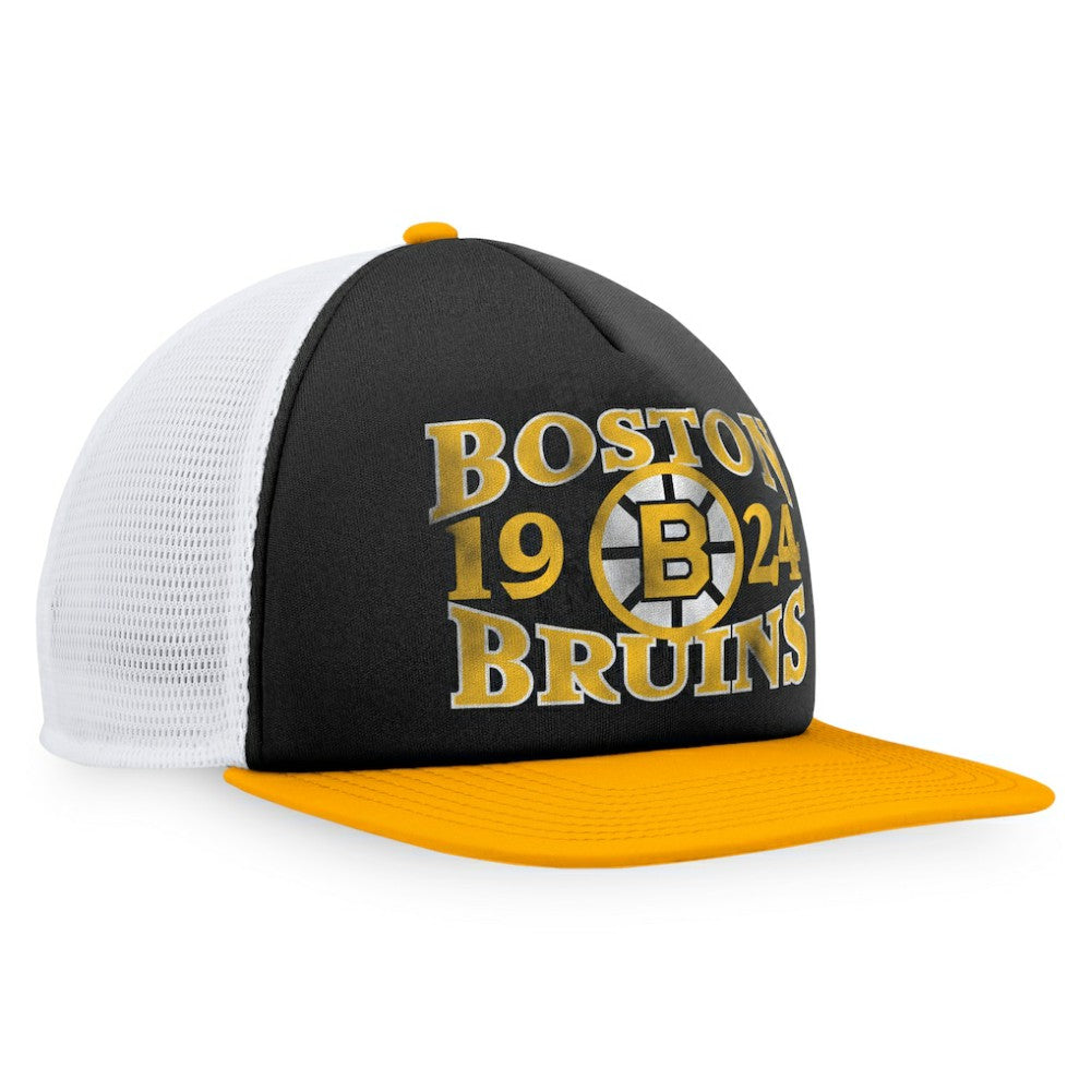 Boston Bruins Fanatics Heritage Vintage Foam Front Trucker Snapback Hat - Black/Gold | Fanatics Lifestyle
