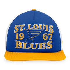 St. Louis Blues Fanatics Heritage Vintage Foam Front Trucker Snapback Hat - Blue/Gold | Fanatics Lifestyle
