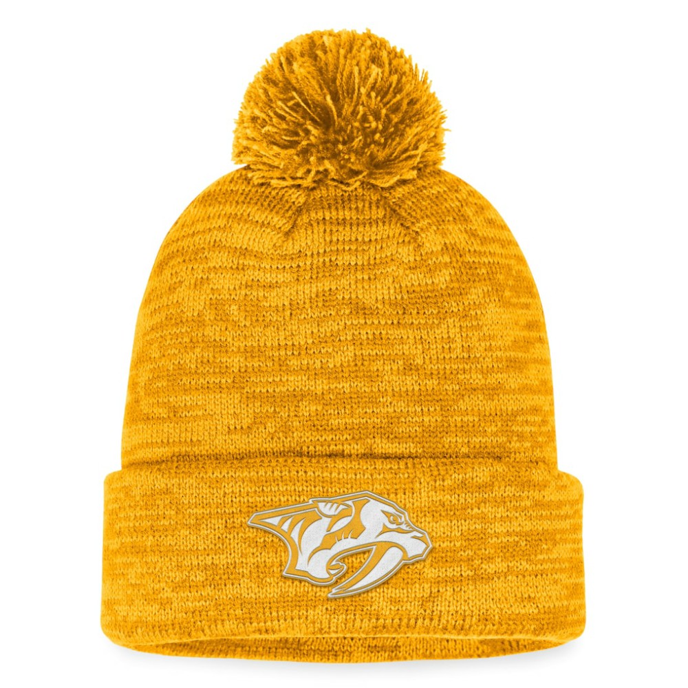 Nashville Predators Fanatics Fundamental Cuffed Knit Hat with Pom - Gold | Fanatics near me