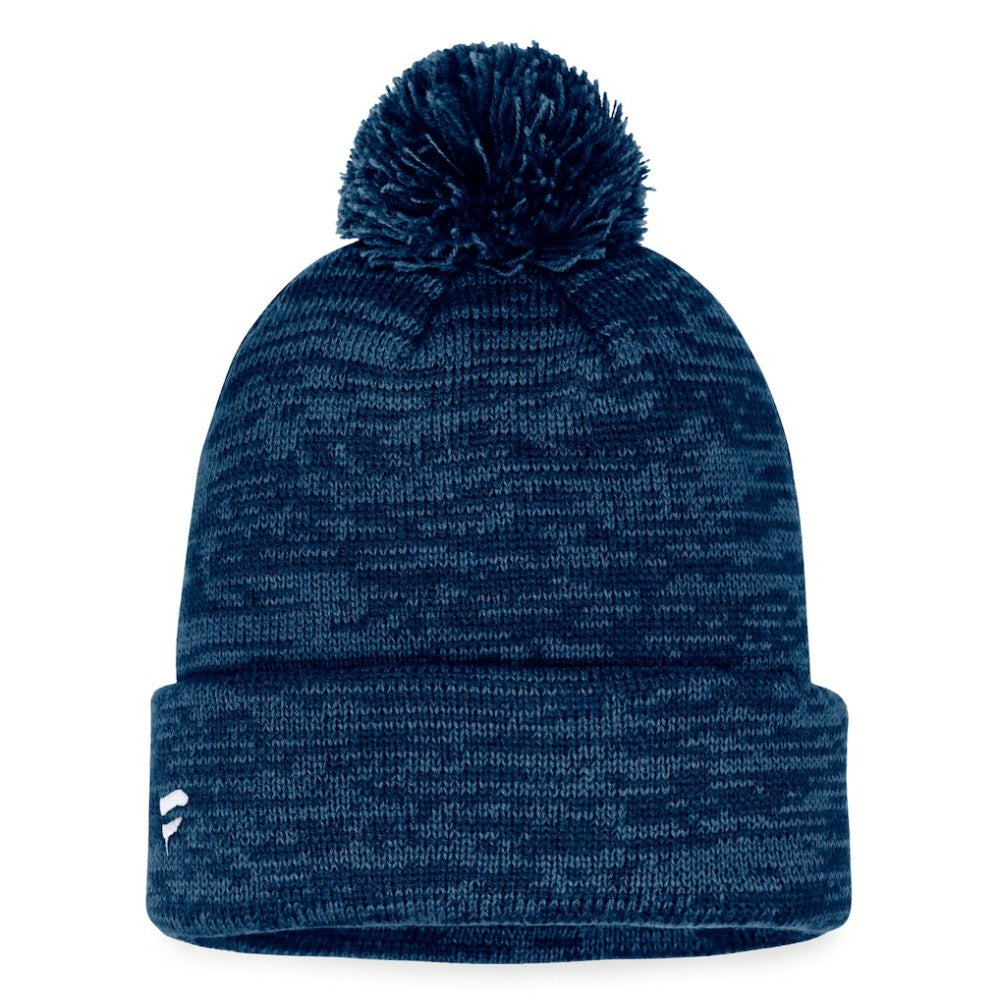 Seattle Kraken Fanatics Fundamental Cuffed Knit Hat with Pom - Deep Sea Blue | Fanatics Clearance