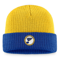 St. Louis Blues Fanatics Heritage Vintage Cuffed Knit Hat - Gold/Blue | Fanatics sale