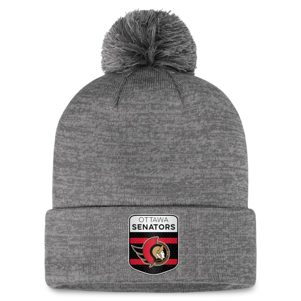 Ottawa Senators Fanatics Authentic Pro Home Ice Cuffed Knit Hat with Pom - Gray | Fanatics sale