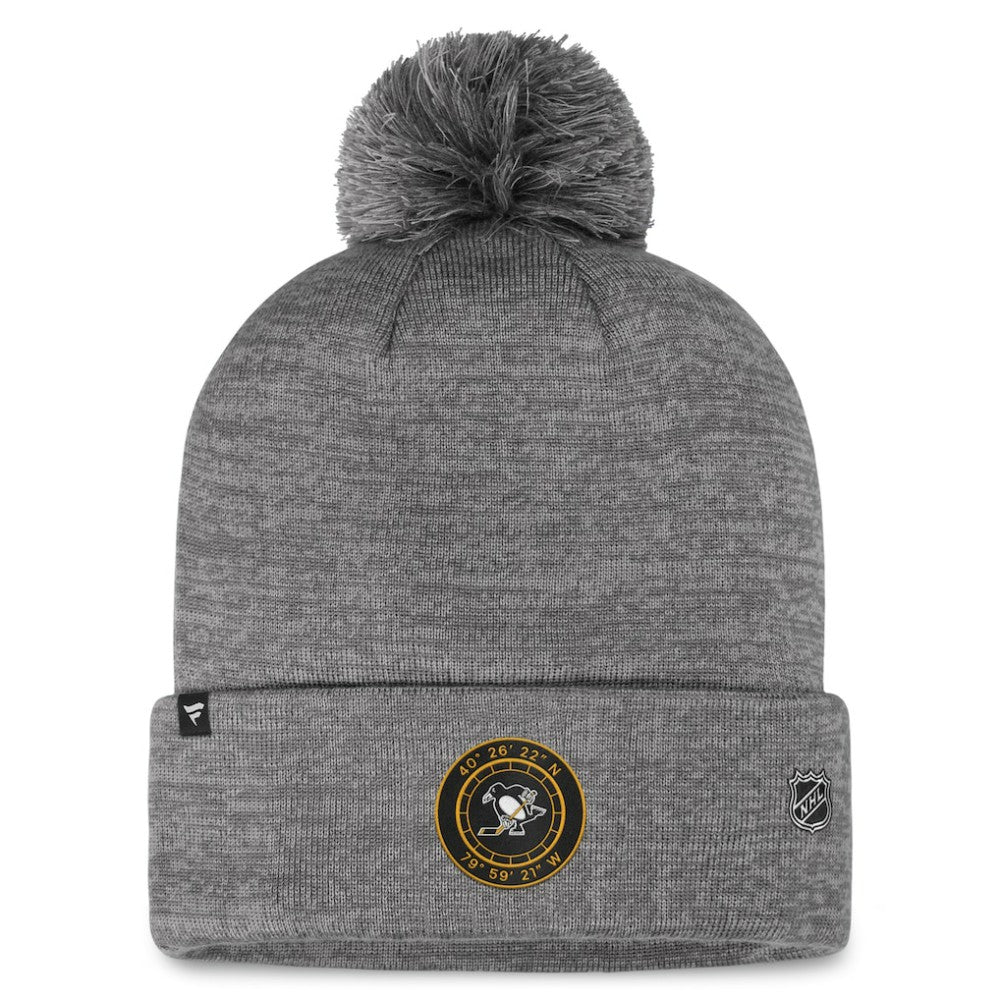 Pittsburgh Penguins Fanatics Authentic Pro Home Ice Cuffed Knit Hat with Pom - Gray | Fanatics online