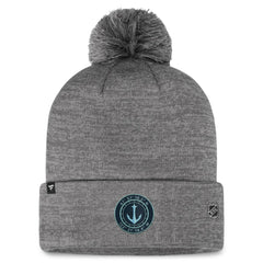 Seattle Kraken Fanatics Authentic Pro Home Ice Cuffed Knit Hat with Pom - Gray | Fanatics online