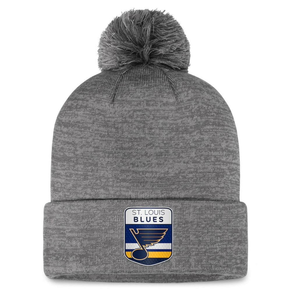 St. Louis Blues Fanatics Authentic Pro Home Ice Cuffed Knit Hat with Pom - Gray | Fanatics discount