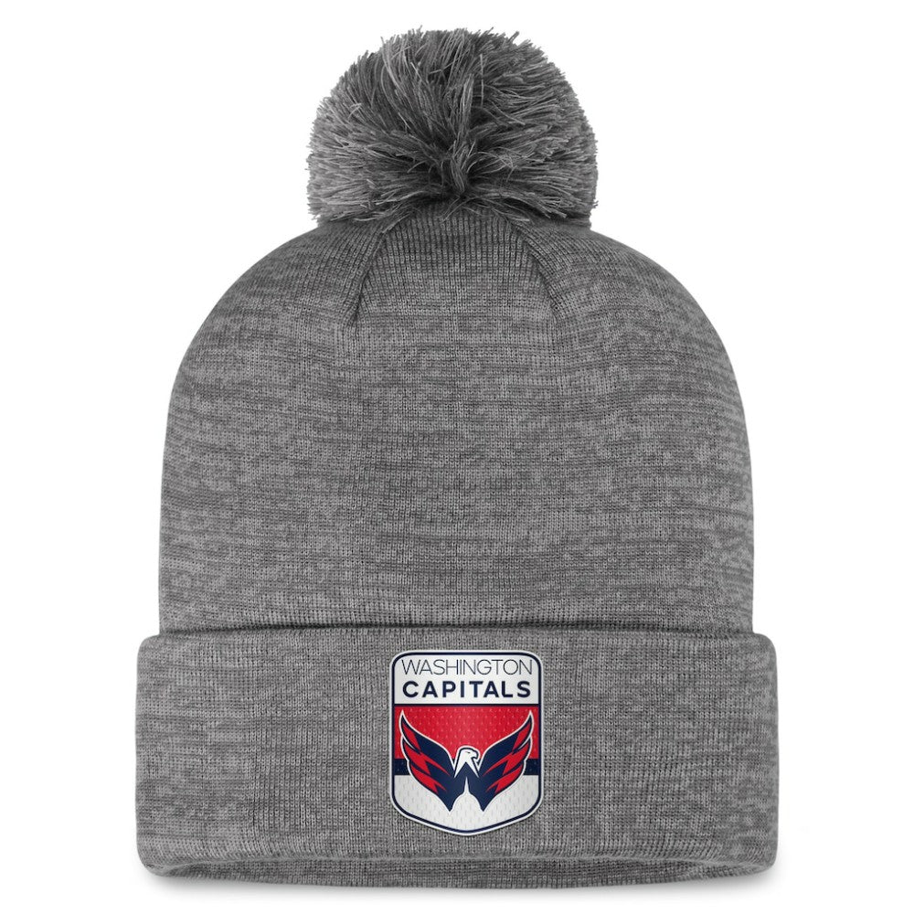 Washington Capitals Fanatics Authentic Pro Home Ice Cuffed Knit Hat with Pom - Gray | Fanatics Lifestyle