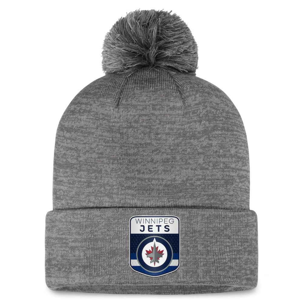 Winnipeg Jets Fanatics Authentic Pro Home Ice Cuffed Knit Hat with Pom - Gray | Fanatics near me