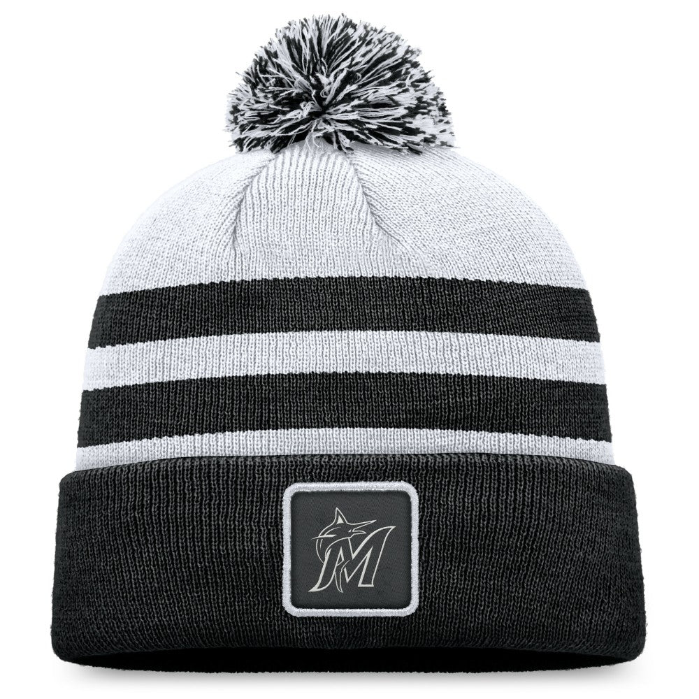 Miami Marlins Fanatics Cuffed Knit Hat with Pom Outlet